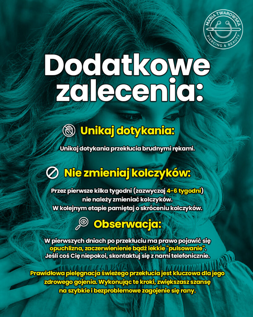 Zaleenia po piercingu - przekłuwaniu ciała.